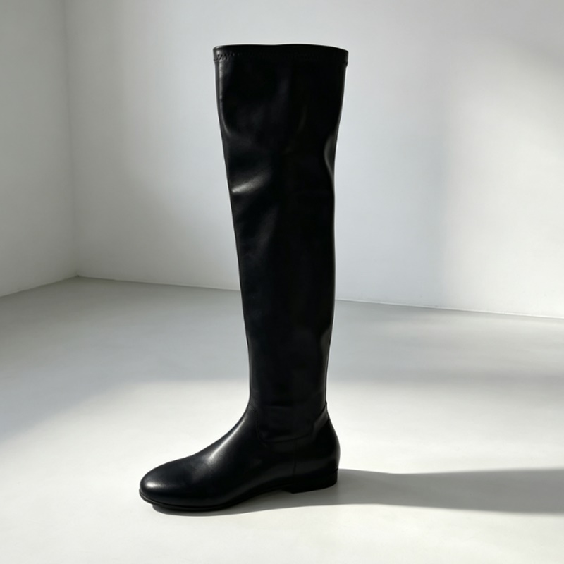 Boot Sock Slouchy - Bruine zachte stretch kunstleren slouchy laarzen