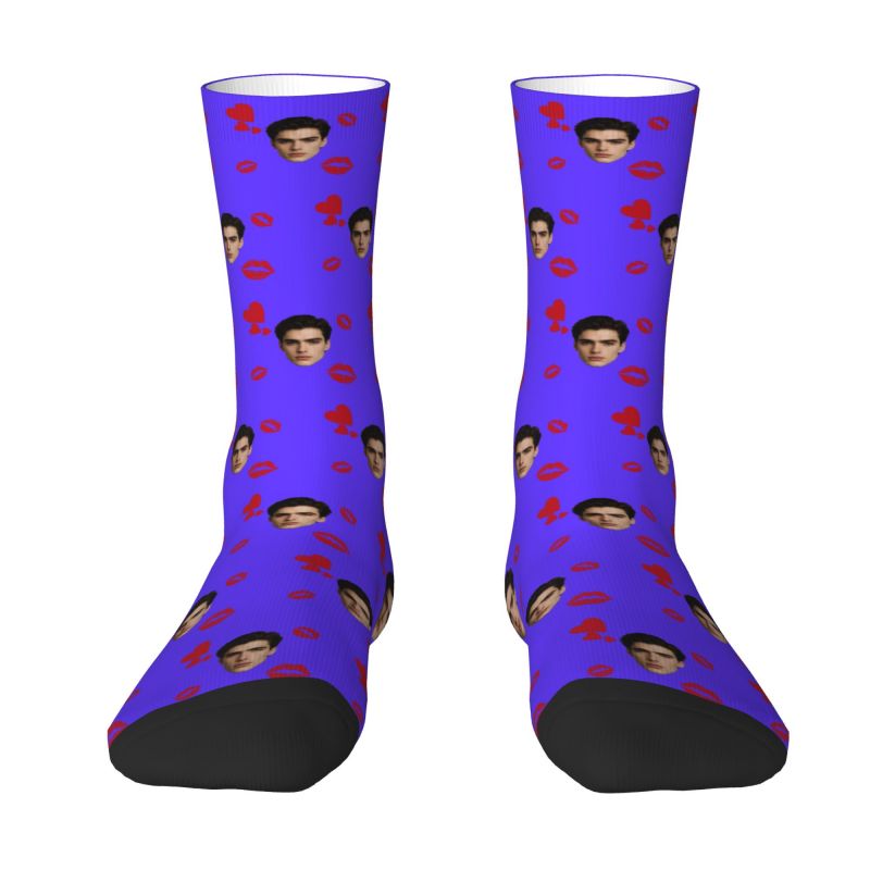 Dress Sock Men - Aangepaste gezicht foto met hart Heren