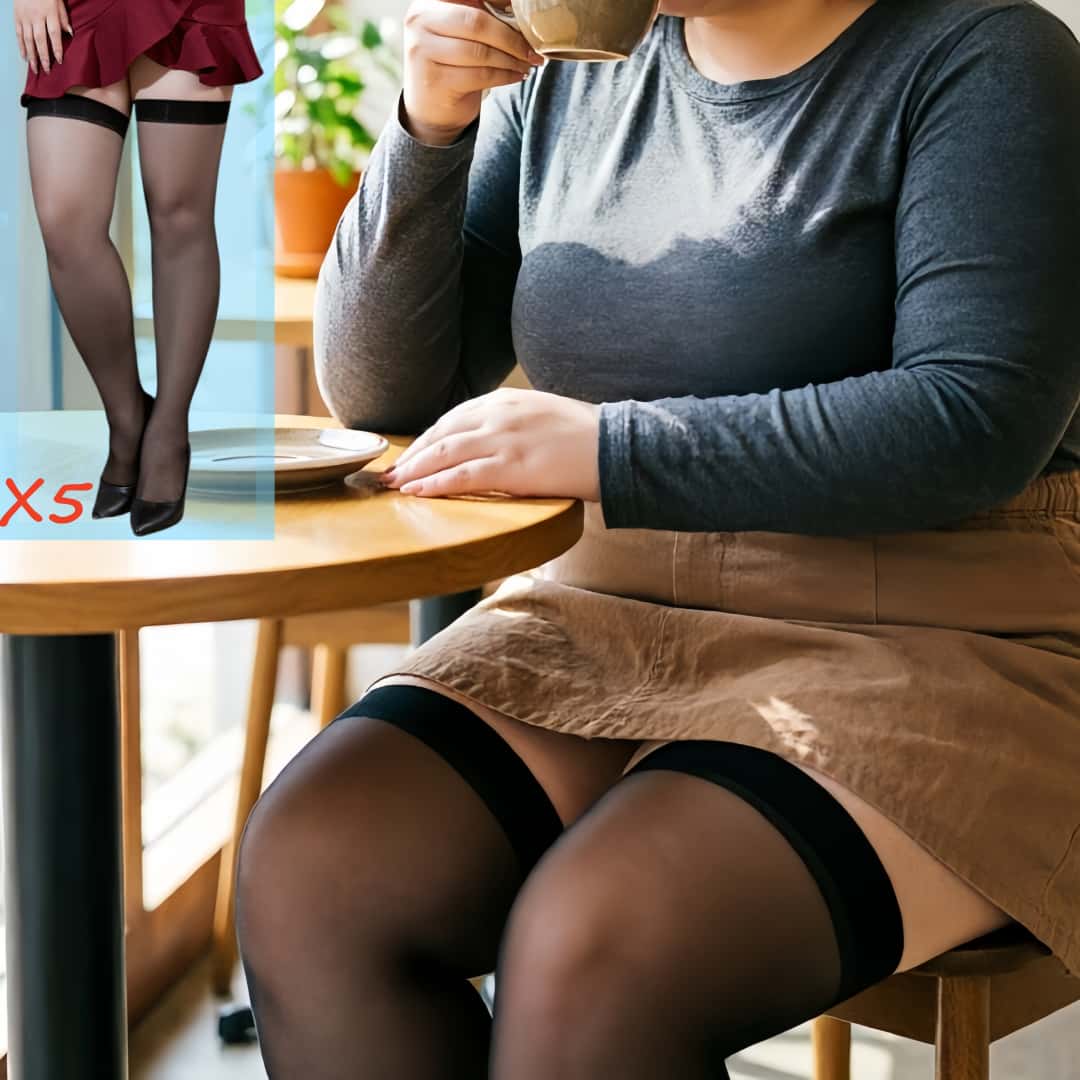 Thigh High Sock Stay Up - 5 paar Plus Size kanten kousen