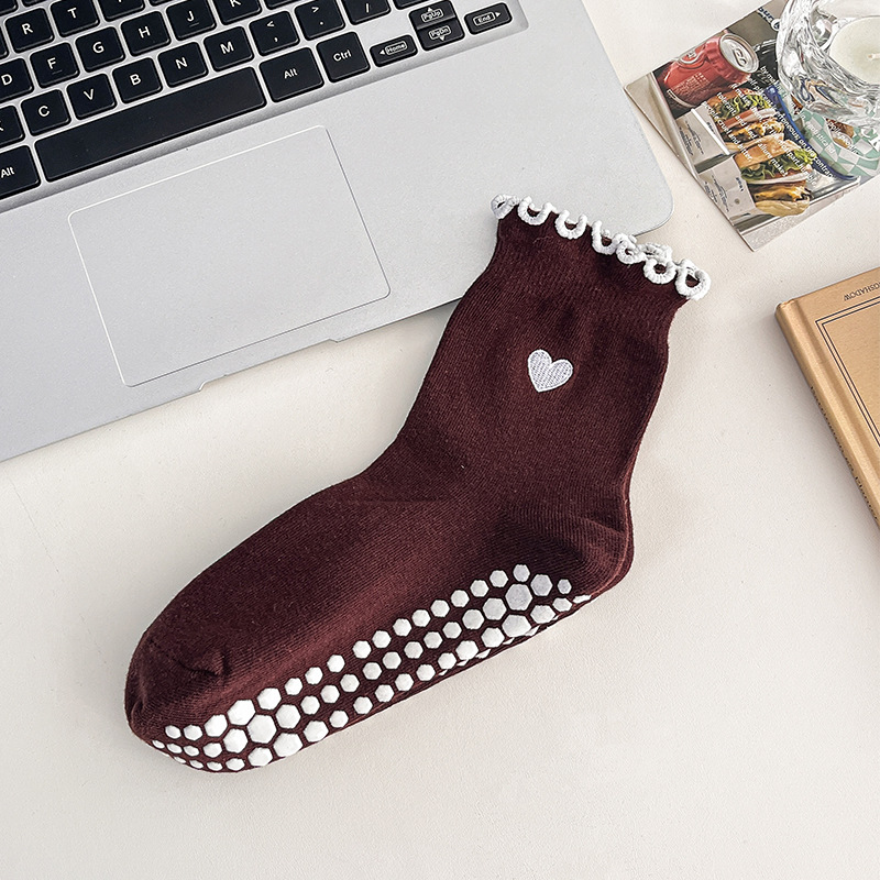 3 paar dames hartpatroon frill - Grip Sock Yoga recensie en prijs