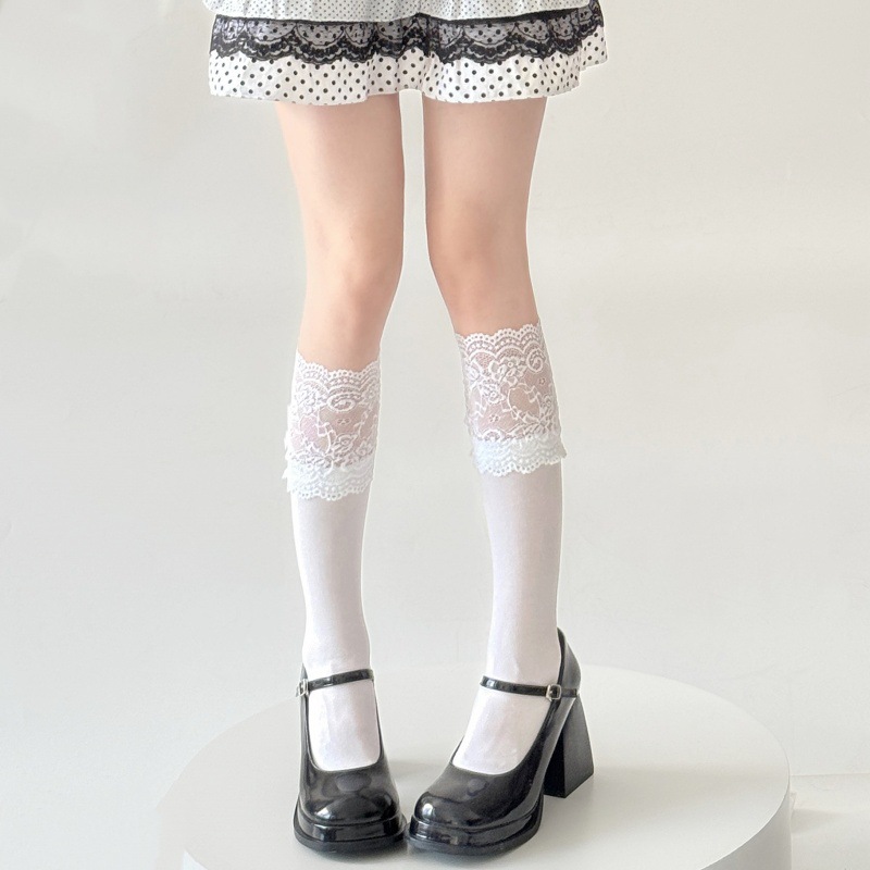 Lente Herfst Witte Kant Ruche  - Boot Sock Slouchy recensie en prijs